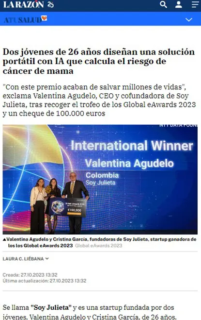 Two 26-year-olds design a portable solution that calculates breast cancer risk.