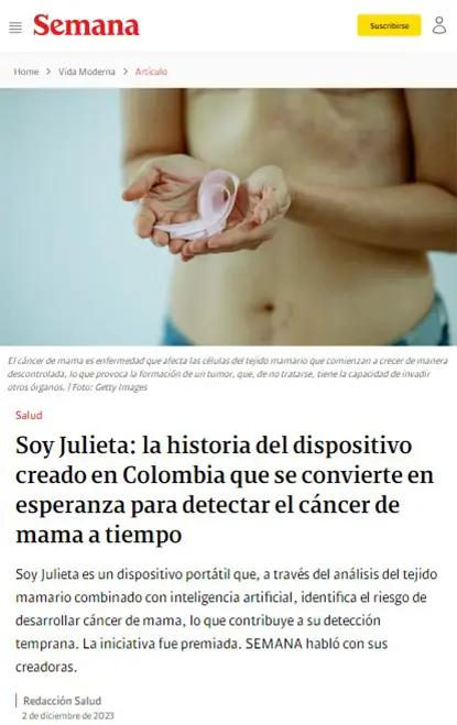 Soy Julieta, the story of the device created in Colombia that becomes a hope to detect breast cancer on time.