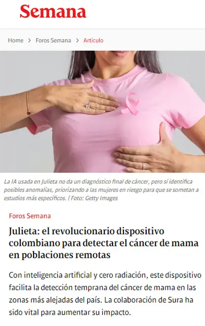 'Julieta: the revolutionary Colombian device to detect breast cancer in remote populations